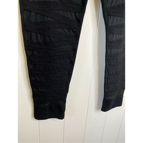 Torrid Womens Size 3X Zig Zag Semi Sheer Pants Black Pullon Stretch - Picture 4 of 8